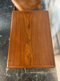 Danish Side Table in Teak with Cane Shelf by Thor - 3650199