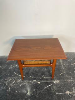 Danish Side Table in Teak with Cane Shelf by Thor - 3650216