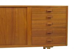 Danish Solid Teak Tambour Door Credenza - 1349661