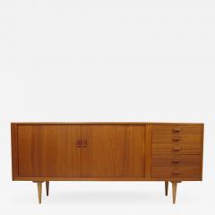 Danish Solid Teak Tambour Door Credenza - 1349922