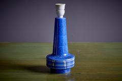 Danish Table Lamp in Blue Ceramic 1960s - 3347459