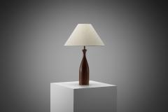 Danish Table Lamp with Solid Wood Base Denmark ca 1960s - 4228943
