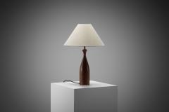 Danish Table Lamp with Solid Wood Base Denmark ca 1960s - 4228945