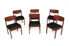 Danish Teak Dining Chairs in New Black Leather - 2280337