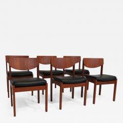 Danish Teak Dining Chairs in New Black Leather - 2281461