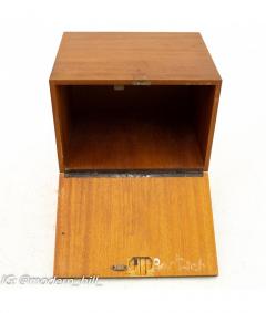 Danish Teak Mid Century Key Holder Nightstand - 1831901