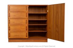 Danish Teak Mid Century Tall Dresser Gentleman s Chest Wardrobe - 3973700