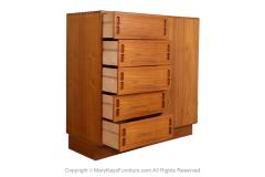 Danish Teak Mid Century Tall Dresser Gentleman s Chest Wardrobe - 3973701