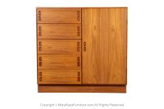 Danish Teak Mid Century Tall Dresser Gentleman s Chest Wardrobe - 3973704