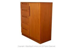 Danish Teak Modern Tall Dresser Gentleman s Chest Wardrobe - 3945245