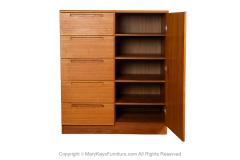 Danish Teak Modern Tall Dresser Gentleman s Chest Wardrobe - 3945254