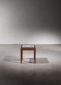 Danish Teak Stool with Embroidered Seating 1940s - 2969178