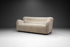 Danish Three Seater Sofa in Sheepskin with Stained Beech Legs Denmark ca 1940s - 3805884