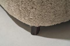Danish Three Seater Sofa in Sheepskin with Stained Beech Legs Denmark ca 1940s - 3805915