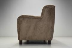 Danish Three Seater Sofa with Stained Beech Legs Denmark circa 1940s - 3841928