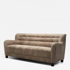 Danish Three Seater Sofa with Stained Beech Legs Denmark circa 1940s - 3846570