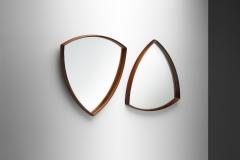 Danish Triangular Wood Mirrors by Th Poss Copenhagen Denmark 1960s - 2188900