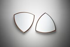 Danish Triangular Wood Mirrors by Th Poss Copenhagen Denmark 1960s - 2188903