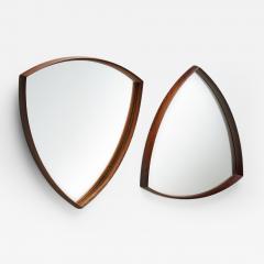 Danish Triangular Wood Mirrors by Th Poss Copenhagen Denmark 1960s - 2200552