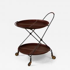 Danish Trolley or Barcart with Leather Trays - 3008817