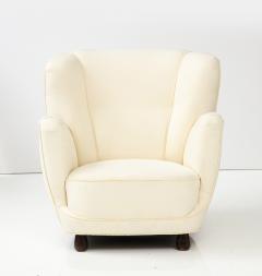 Danish Upholstered Club Chair in Muslin 1940s - 3289482