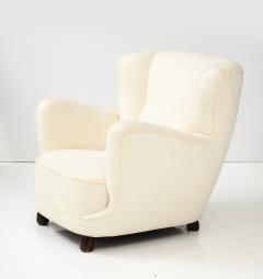 Danish Upholstered Club Chair in Muslin 1940s - 3289485