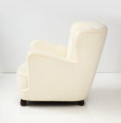 Danish Upholstered Club Chair in Muslin 1940s - 3289487