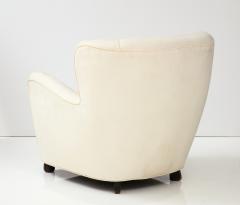 Danish Upholstered Club Chair in Muslin 1940s - 3289488