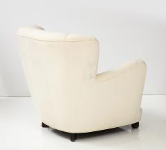 Danish Upholstered Club Chair in Muslin 1940s - 3289490