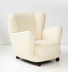 Danish Upholstered Club Chair in Muslin 1940s - 3289492