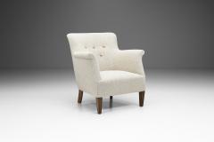 Danish Upholstered Easy Chair with Beech Legs Denmark 1940s - 2529151