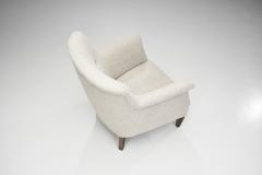 Danish Upholstered Easy Chair with Beech Legs Denmark 1940s - 3848937