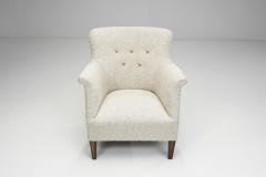 Danish Upholstered Easy Chair with Beech Legs Denmark 1940s - 3848938