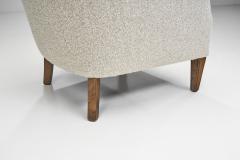 Danish Upholstered Easy Chair with Beech Legs Denmark 1940s - 3848943