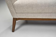 Danish Upholstered Two Seater Sofa with Beech Legs Denmark ca 1950s - 2496927