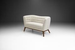 Danish Upholstered Two Seater Sofa with Beech Legs Denmark ca 1950s - 2497382