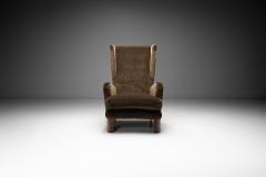 Danish Wingback Armchair with Oak Legs Denmark ca 1940s - 4212083