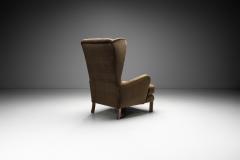 Danish Wingback Armchair with Oak Legs Denmark ca 1940s - 4212085
