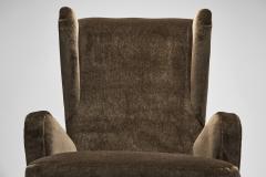 Danish Wingback Armchair with Oak Legs Denmark ca 1940s - 4212087