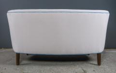 Danish c1940 Curved 2 Seat Settee in Moonlight Alpaca - 2430287