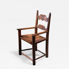 Danish carved oak armchair dated 1808 - 2199630