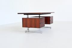 Danish floating writing desk in rosewood and chrome Denmark 1960 - 4164946