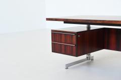 Danish floating writing desk in rosewood and chrome Denmark 1960 - 4164948
