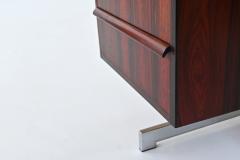 Danish floating writing desk in rosewood and chrome Denmark 1960 - 4164949