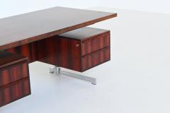 Danish floating writing desk in rosewood and chrome Denmark 1960 - 4164950