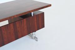 Danish floating writing desk in rosewood and chrome Denmark 1960 - 4164954