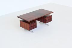 Danish floating writing desk in rosewood and chrome Denmark 1960 - 4164955