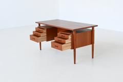 Danish freestanding symmetric desk in teak Denmark 1960 - 4120108