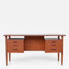 Danish freestanding symmetric desk in teak Denmark 1960 - 4121269