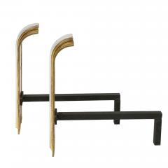 Danny Alessandro Danny Alessandro Andirons Brass Nickel Chrome 1980s - 4819245